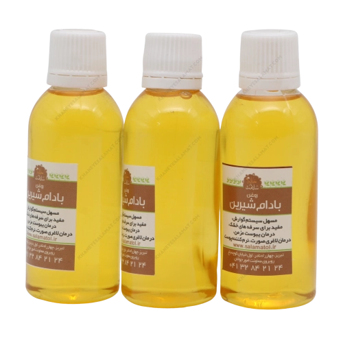 روغن گیاهی درمانی بادام شیرین خانه سلامت | نرم‌کننده پوست و تقویت اعصاب