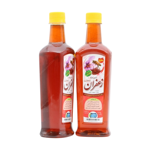 شربت طبیعی زعفران عسلی حاوی گلاب | مفرّح قلب و تقویت‌کننده اعصاب