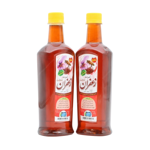 شربت طبیعی زعفران عسلی حاوی گلاب | مفرّح قلب و تقویت‌کننده اعصاب
